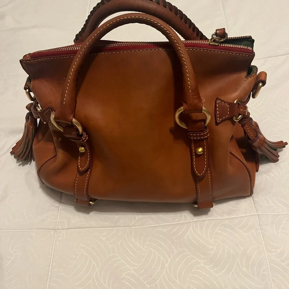 Dooney & Bourke Tan Leather Satchel - Picture 3 of 14